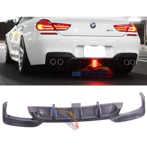K Style with lamp LED Real Carbon fiber Rear Diffuser Lip For BMW F06 F12 F13 M6 B508
