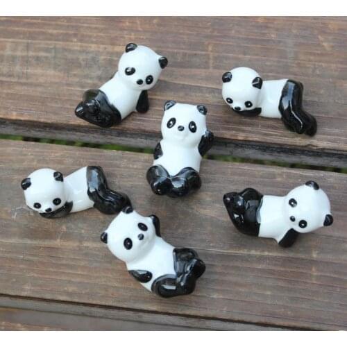100 Pieces Ceramic Panda Chopsticks Stand Holder Porcelain Spoon Fork Knife Rest Rack Restaurant Table Desk Decor Free Shipping