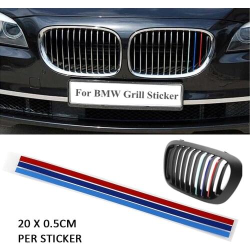 200*5mm 3-Color Car Bumper Decoration Car Grille Vinyl Decal Sticker Stripes BMW M3 M5 E36 E46 E60 E90 E92 1 3 5 6 X3 X5 X6