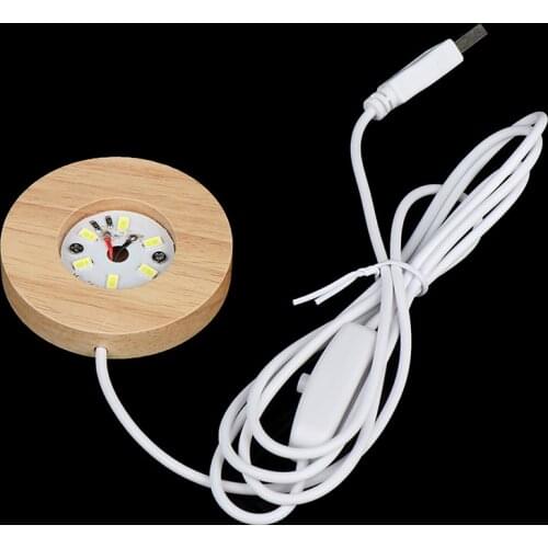 New Wood Light Base Rechargeable Remote Control Wooden LED Light Rotating Display Stand Lamp Holder Lamp Base Art Ornament