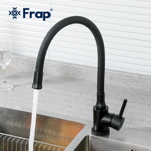 Frap New Stainless Steel Kitchen Faucet For Kitchen Faucets Hot and Cold Water Kitchen Mixer Tap Black Faucet F40994