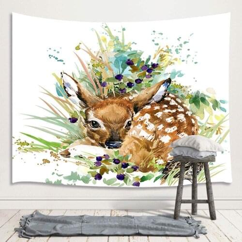 Fawn Forest Wild Animals elk Natural Kid Art Wall Hanging for Bedroom Living Room College Dorm