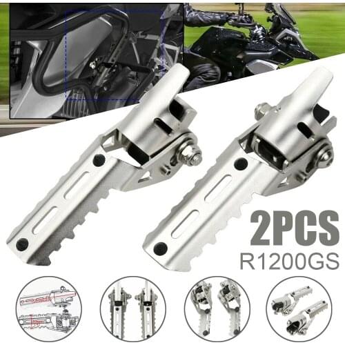 Motorcycle Front Footpegs 1 Pair Stainless Steel Motorcycle Front Footrest Foot Pegs for BMW R1200GS 2013 2014 2015 2016 2017