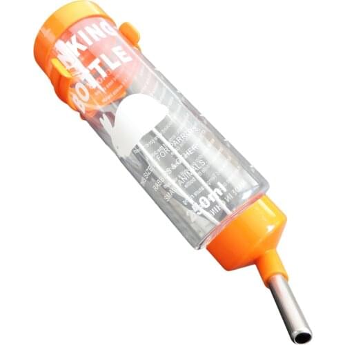 250ml Portable Pet Bottle Automatic Drinking Bowl Stainless Steel Water Dispenser for Small Animal Pet Rabbit