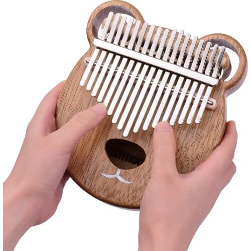 Ammoon 17 Key Kalimba Portable C Tone Thumb Piano Solid Walnut Wood Finger Precussion with Tuning Hammer Wiping Cloth