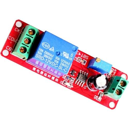 Relay Module Adjustable Delay Time Switch 0-10 Second NE555 Timer Board DC 12V