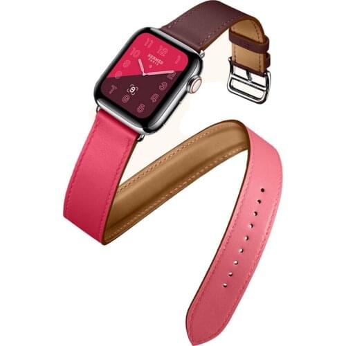 Genuine Leather strap For apple watch 6 band 44mm 32mm bracelet Double Tour watchband accessories iwatch series 5 3 4 40mm 38mm