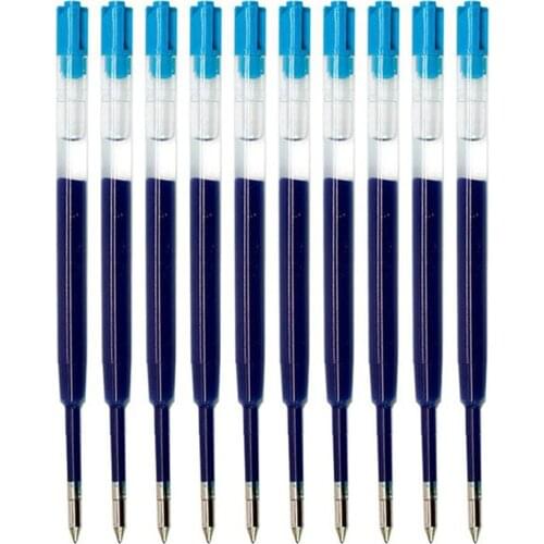 Blue Refill Water-based Pen Replacement Core 10 Pcs/hand for School Stationery Gift Pen for Hotel Business Writing Length 98mm