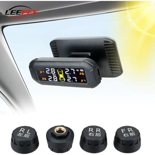 Solar TPMS Sensors Car Tire Pressure Monitoring System Tyre Real Time Diagnostic Kit Digital Displa Auto Accessories Electronics