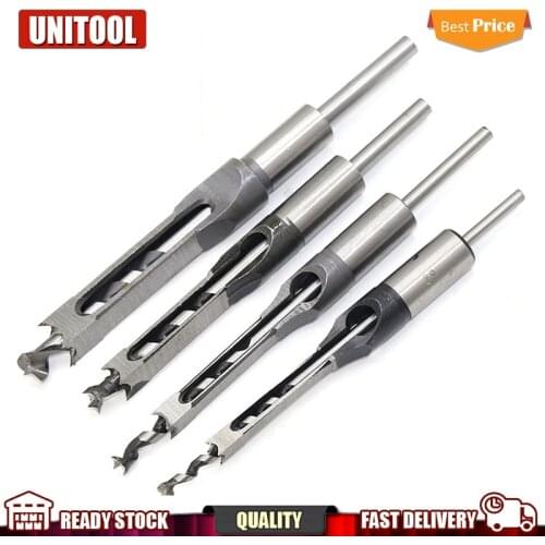Twist Drill Bits Square Auger Mortising Chisel Drill Set High-Speed Steel Woodworking Hole Extended Saw Tools Kit Dropshipping