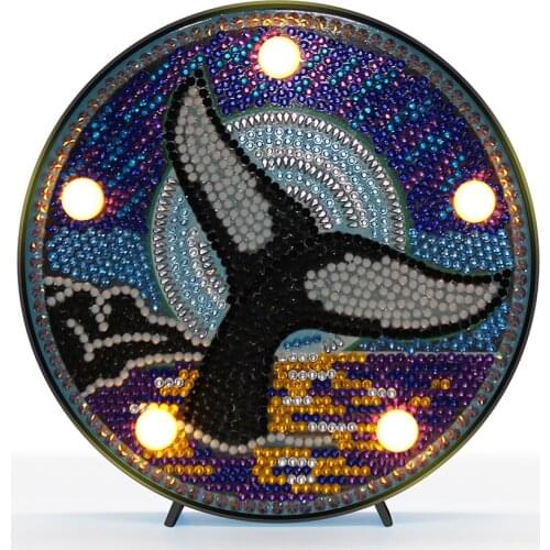 5D DIY Eagle Full Drill Diamond Painting Light Lamp Special Shape Drill LED Diamond Painting Lamp Gift for Childern