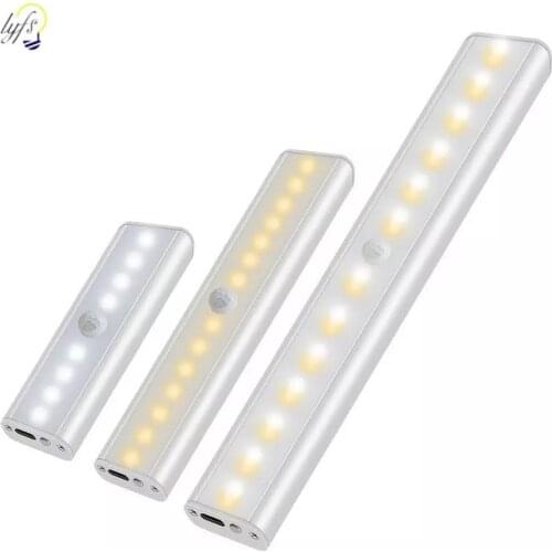 LED Under Cabinet Light PIR Motion Sensor For Wardrobe CCloset Kitchen Staircase Wireless Night Lights Decorative Wall Lamp