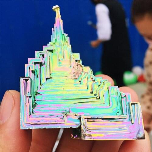 1pcs Bismuth 100% natural stone decoration Bismuth Metal crystal Beautiful Natural Antimony ore specimen for art collection