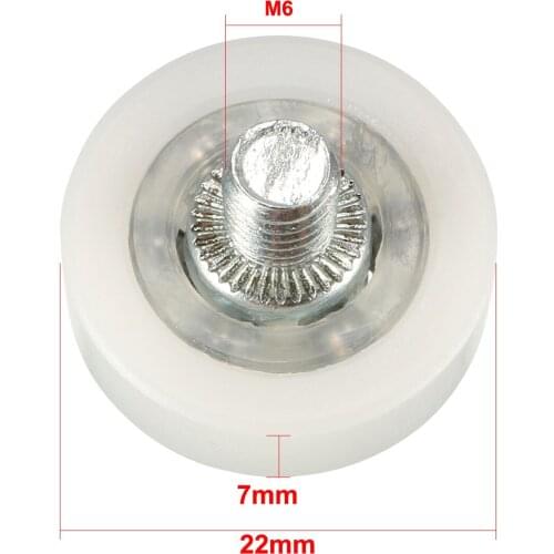 Uxcell 19x6x1mm Roller Idler Bearing Pulley Sliding Conveyor Wheel Threaded Rod white 4pcs 22x7x0.3mm