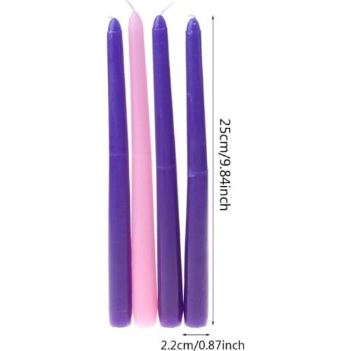 Tall Taper Candles 4 pcs Unscented Advent Taper Candle, Holidays, Church, Celebr E56C