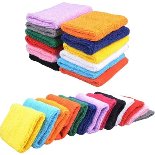 2 Pcs Outdoor Running Cycling sports protective gear basketball training wrist cotton absorbent sweat utility wristbands