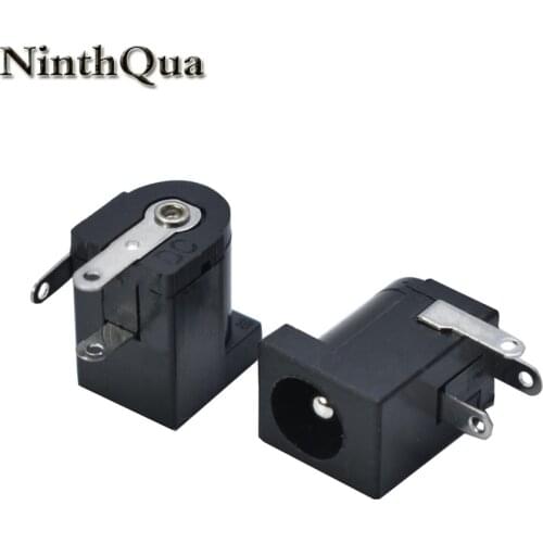 NinthQua 10pcs/lot DC-005 PCB Mount 5.5 x 2.1/2.5 mm Female DC Power Jack Plug Socket Connector DC005 Black 5.5*2.1/2.5MM