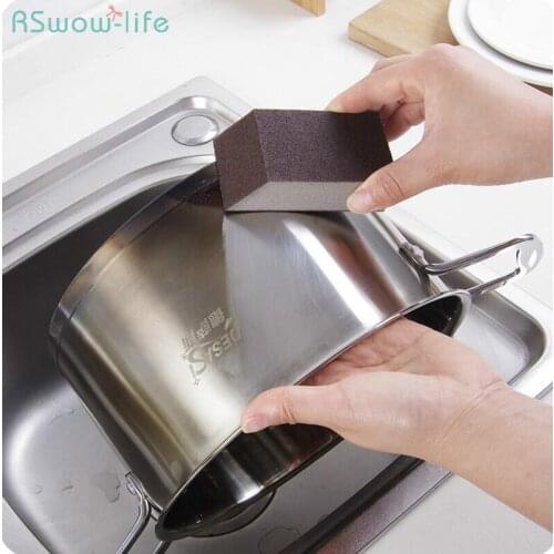 10Pcs Rubbing Crevices With Emery Sponge Remove Dirt And Rust kitchen Cleaning Dish Washing Pots Brush Dish Brush Household Pan