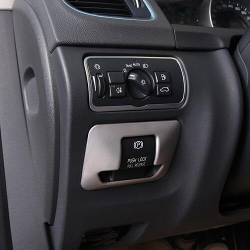 2PCS Car Interior Automobile headlight switch Handbrake Button Keyboard Trim Sticker For Volvo XC60 XC70 V60 S60 S80 2009-2015