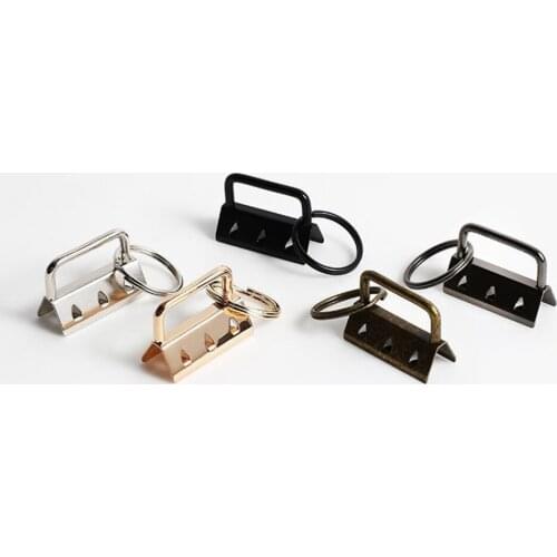 25/50Pcs DIY Fabric Hardware Key Chain Fob Wristlet Hardware with Key Ring for Lanyard Luggage Strap Accessories(25mm)
