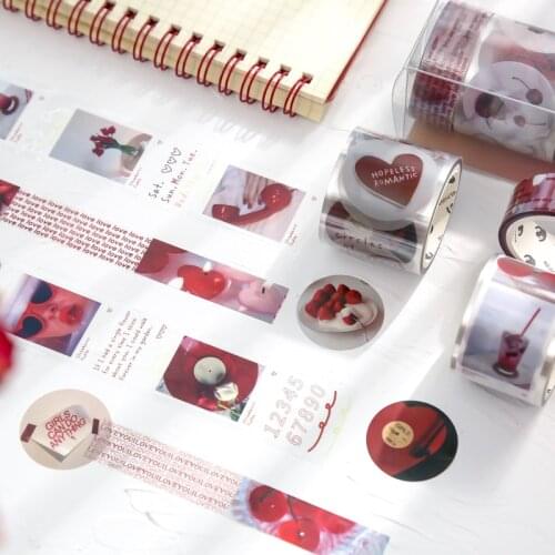 3Rolls/Pack Happiness Scrapbooking PVC DIY Journal Retro Decorative Floral Talk Material Paper Cell Phone Stickers Gifts