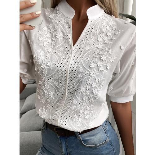 Блузки с вышивкой AREQW China At AliExpress