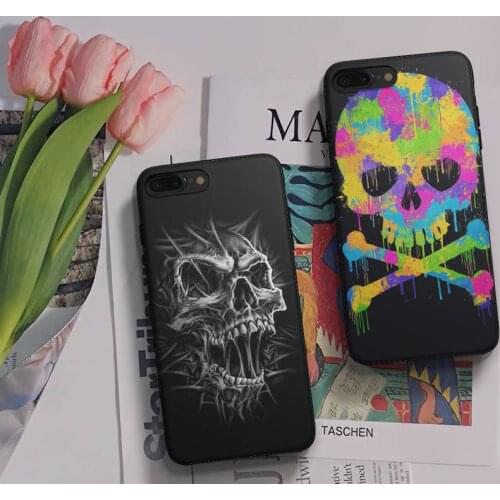 Grim Reaper Skeleton Rock Music Guitar Gun Phone Case Fundas Shell Cover For Iphone 6 6s 7 8 Plus Xr X Xs 11 12 13 Mini Pro Max
