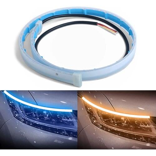 ASLENT 2pcs Led DRL Daytime Running Lights Turn Signal DRL Led Strip Car Light Accessories Brake Side Lights Headlights For Auto