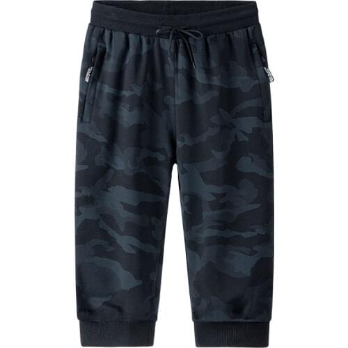 Camouflage Shorts Mens Clothing Cotton Shorts Calf-Length Pants Capris Mens Casual Sports Pants Summer Loose Oversized M-8XL