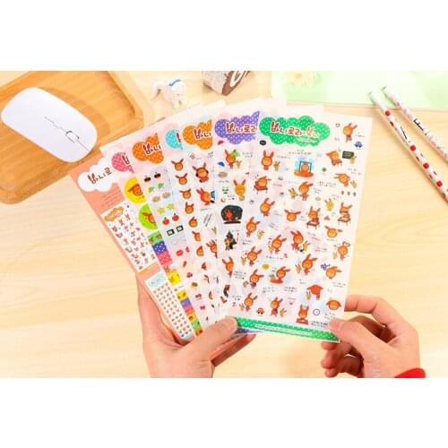 Kawaii Rabbit ears girl sticker pvc Organizer Calendar Diary Book Planner Scrapbook Decoration Diary Sticker papeleria