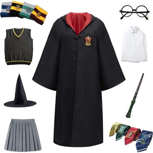 Adult Kids Cosplay Costume Clothes Magic Cloak Children Robe Cape Shirt Skirt Cosplay Hoodie For Kids Halloween Gift Accessories