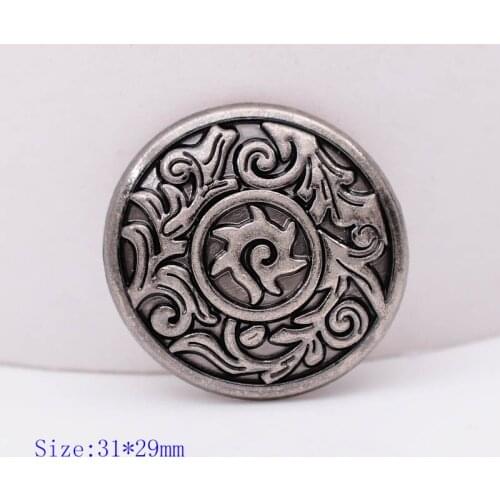 10PC 31*30MM WESTERN FROSTED SILVER SUN FLOWER LEATHER CRAFT CONCHOS HORSE SADDLES SCREW BACK