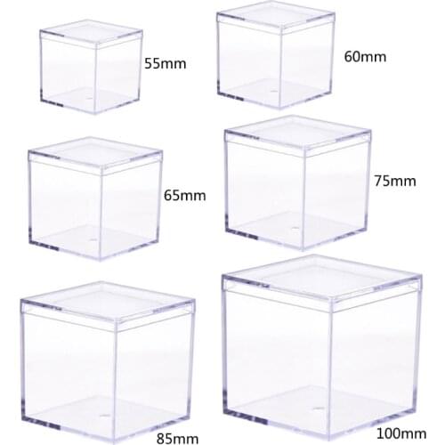 Square Box Clear Plastic Storage Box Clear Ring Holder Acrylic Case Square Cube Props Box Props Box Jewelry Display Storage Box