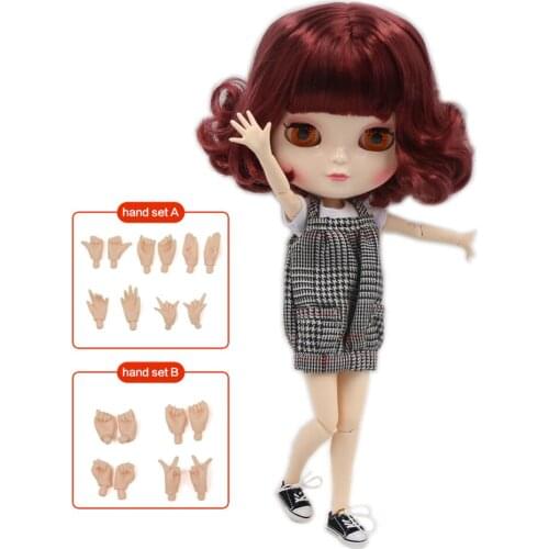 ICY DBS Blyth BJD 1/6 joint body doll 30cm high,Red short hair ,including hand set AB Gift for girls. No.BL12532