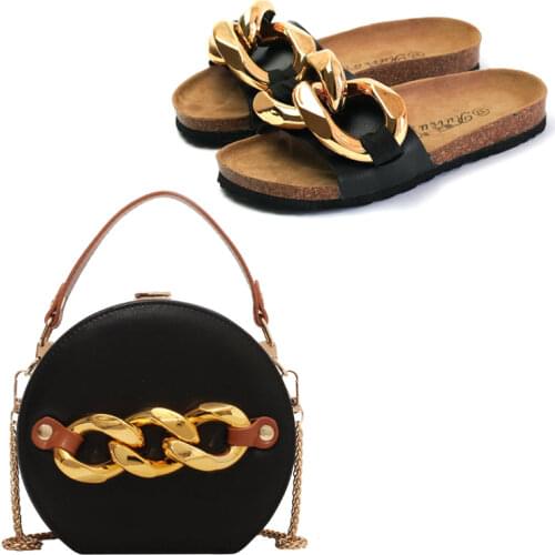 Summer New Style Ladies Cork Slippers Metal Ring Casual Breathable Womens Shoes Beach Sandals And Slippers Fish Flat Shoes