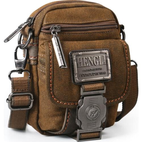 Ruil Canvas Shoulder Small Bag Men Leisure Wear Resistant Cross Messenger Bags Fashion Crossbody Bag