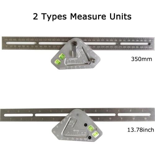 Multi-function Revolutionary Carpentry Angle Ruler Woodworking Measuring Tool T Ruler Aluminum Alloy Measuring Square Ruler
