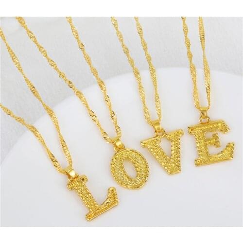 Fashion Bohemian 26 Letter Pendant Necklace Gold Geometric Simplicity Woman Girl Necklace Best Friend Gift Wedding Party Jewelry