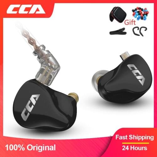 CCA CA16 7BA+1DD Hybrid Drivers HIFI Monitoring Earphones In Ear Earphone Headset with 2PIN 0.75MM Connecter for C12 C10 C16 ZSX