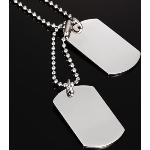 Modyle Stainless Steel Double Dog Tag Necklace Pendant ID Men Jewelry 24" Chain