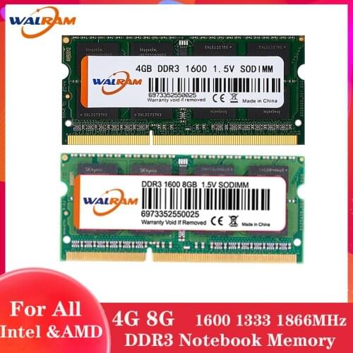 WALRAM memoria ram DDR3 4GB 8GB 1333MHz 1600MHz 1866MHz Random Access Memory For Laptop ddr3 8gb 1600mhz memoria ram Notebook