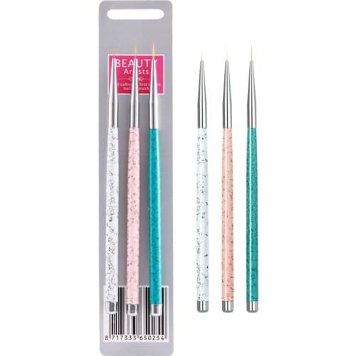 3 PCS Nail Art Pen Dotting Painting Drawing UV Gel Liner Polish Brush Tool Set Dotting Tools Nail Art & Tools Nail Pull Pen