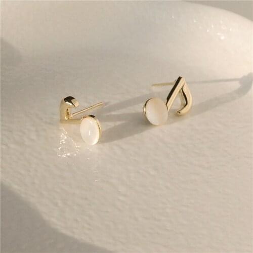 Yaologe Fashion Small Exquisite Music Symbol Earrings 2020 Summer New Simple Stud Earrings Cute Sweet Jewelry Female Gift