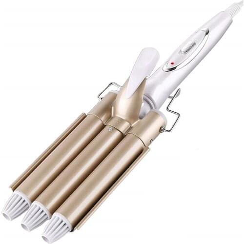 Three Tube 22mm Professional Hair Wave Wand Tool Crimper Triple Barrel PTC Fast Heat Styling Hair Curler Iron Tongs