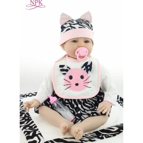 NPK 23'' Lifelike Reborn Bonecas Handmade Silicone Reborn Baby Doll soft Body Vinyl Baby Fashion Children Birthday Gift Toys