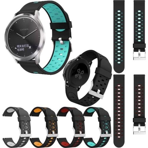 20mm Silicone strap for Garmin Forerunner 245/645/HR Smart Wristband Replacement Bracelet For Samsung galaxy watch Active2 44/40
