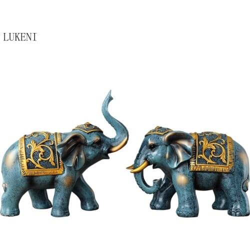 Lovers Elephant Decoration Feng Shui Elephant Living Room Entrance Wine Cabinet Crafts Home Decoration Desktop Decoration
