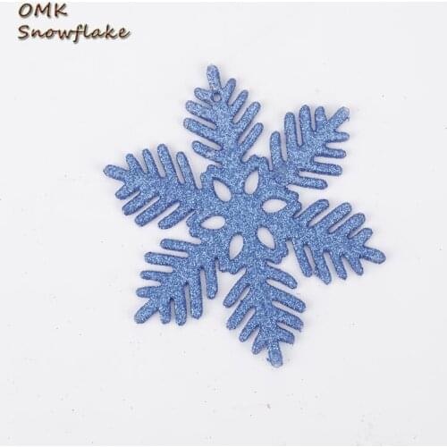 Party Supplies Decor Ornaments Christmas Decorations Glitter Snowflake Silver Powder Plastic 24pcs 10cm Snow 6
