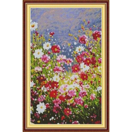 Everlasting Love Pastoral Flowers Chinese Cross Stitch Kits Ecological Cotton Stamped Printed 14CT DIY Gift Christmas Decoration