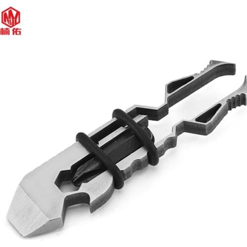 1PC 6 in 1 Stainless Steel Repair Multitool Screwdriver Wrench Opener Combination Set Outdoor EDC Portable Keychain Tool